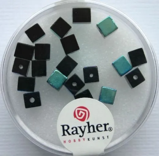 Rayher Glas-Schliffw�rfel 4mm 20 St. obsidian