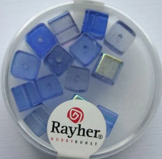 Rayher Glas-Schliffw�rfel 6mm 15 St. saphir