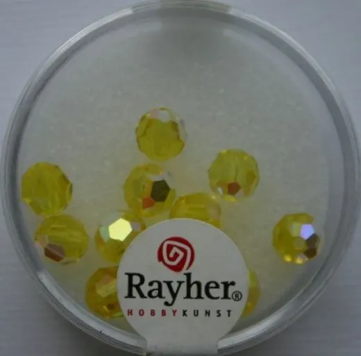 Rayher Rund-Schliffperlen 6mm 12 St. lichtgelb