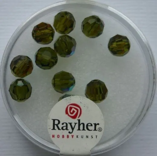 Rayher Rund-Schliffperlen 6mm 12 St. olive