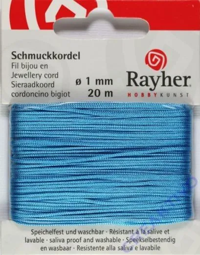 Rayher Schmuckkordel 20m 1mm t�rkis