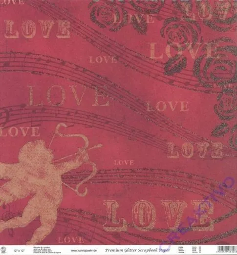 Premium Glitter Scrapbook paper Liebe 29