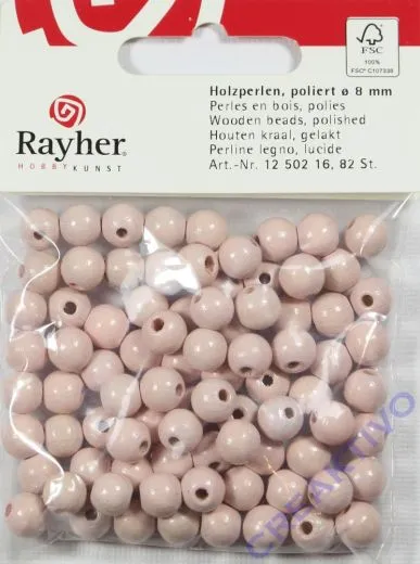 Rayher Holzperlen FSC, poliert 8mm 82St ros�