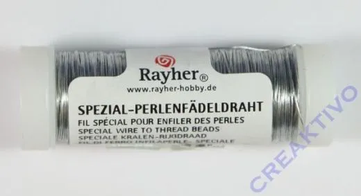 Spezial Perlenf�deldraht platin 0,3mm 50m