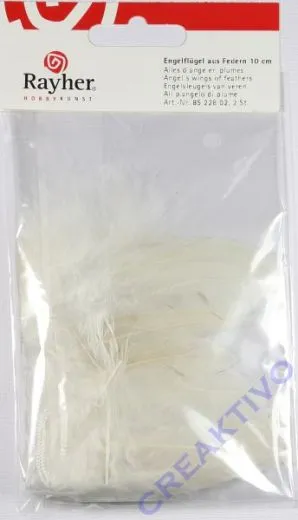 Engelfl�gel aus Federn 10cm 2 St�ck wei�