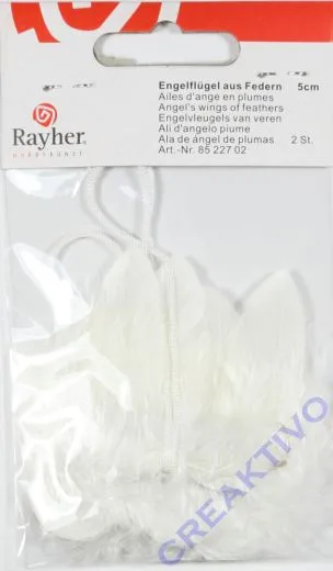Engelfl�gel aus Federn 5cm 2 St�ck wei�