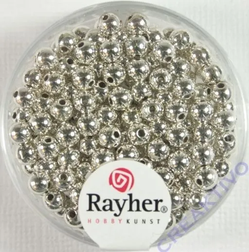 Plastik Rundperle 150St. 4mm silber