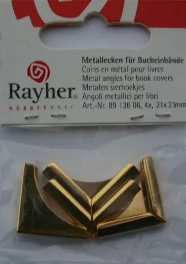Metallecken f�r Bucheinb�nde 4 St�ck