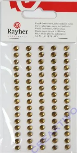 Rayher Plastik-Strassteine 5mm selbstklebend topas 80St