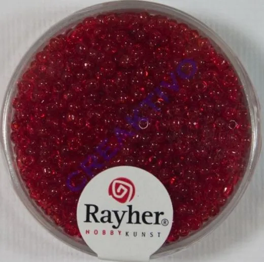 Rocailles 2 mm � transparent rot