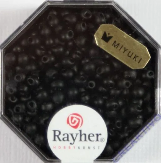 Miyuki-Perle-Drop opak gefrostet 3,4mm schwarz (Restbestand)