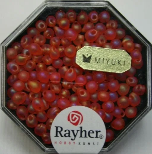 Miyuki-Perle-Drop transparent gefrostet 3,4mm capriorange