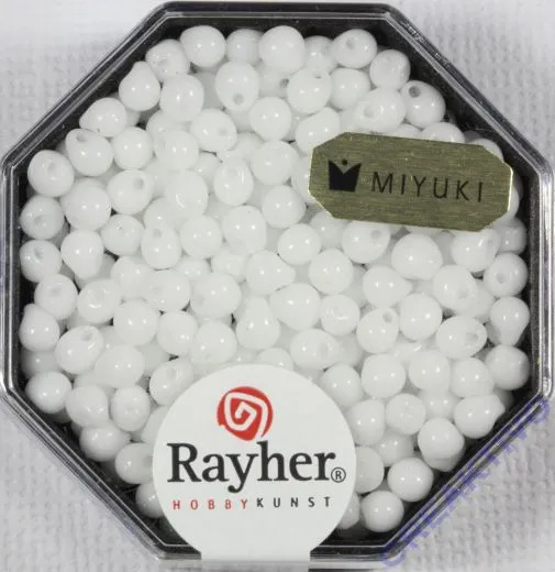 Miyuki-Perle-Drop opak 3,4mm wei� (Restbestand)