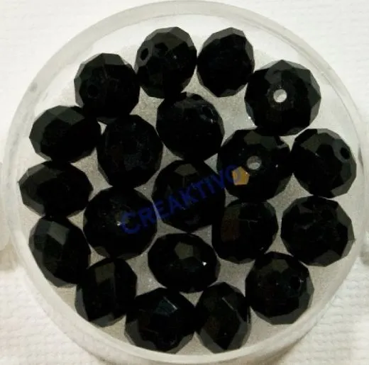 Glasschliffperle 8mm elliptisch 20 St�ck schwarz