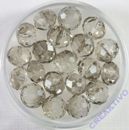 Glasschliffperle 8mm elliptisch 20 St�ck black diamond
