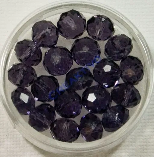 Glasschliffperle 8mm elliptisch 20 St�ck tanzanite