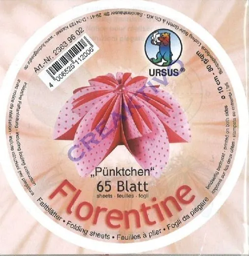 Florentine Faltbltter Pnktchen 10cm rund 65 Blatt rosa/rot