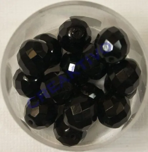 Glasschliffperle satt schwarz 10mm 15 St�ck