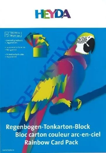 Regenbogen-Tonkarton Block 10 Blatt 23x33cm 180g/qm