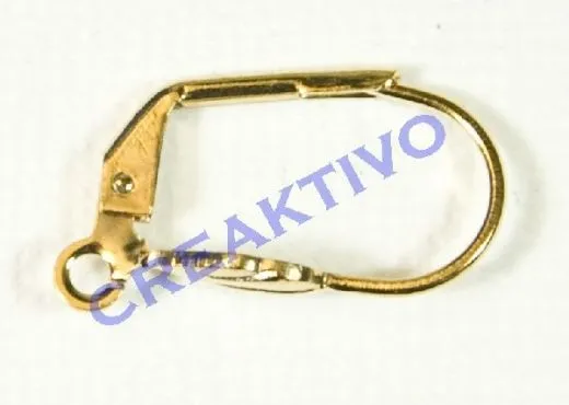 Ohrhaken - Brisur mit Blatt gold
