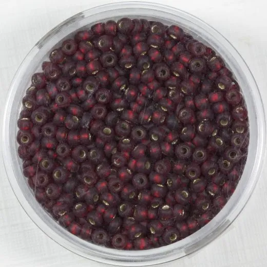 Pracht Rocailles 2,6mm Silbereinzug dunkelrot matt 17g