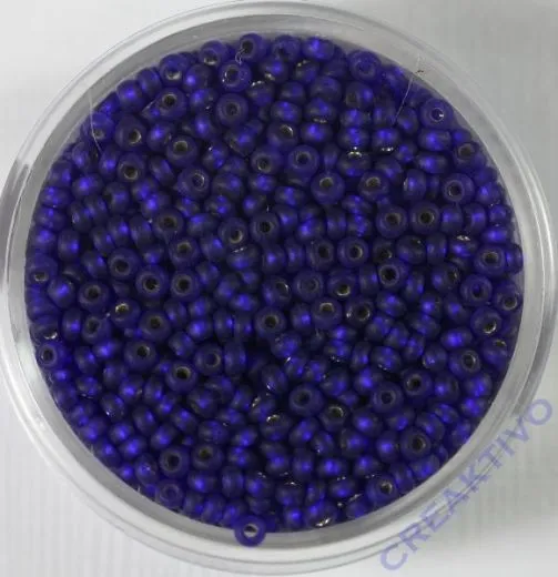 Pracht Rocailles 2,6mm Silbereinzug blau matt 17g