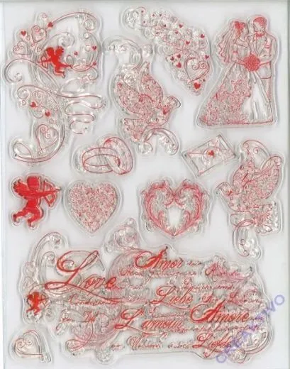 Silikon-Stempel Love 10-tlg