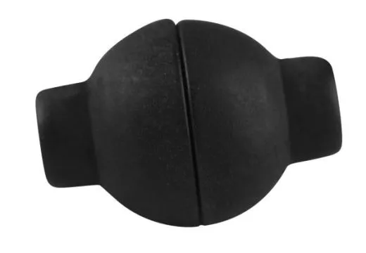 Rockstars Kunststoff-Magnetschlie�e rund schwarz 20x14 mm