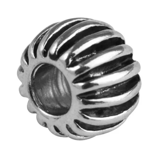 Rockstars Metall-Perle altsilber 10 mm Gro�loch (Restbestand)