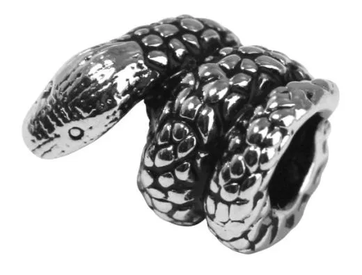 Rockstars Metall-Zierelement-Schlange altsilber 12 mm Gro�loch