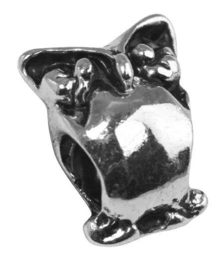 Rockstars Metall-Zierelement-Eule altsilber 12 mm Gro�loch