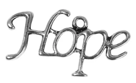 Rockstars Metall-Anh�nger-Hope altsilber 26 mm
