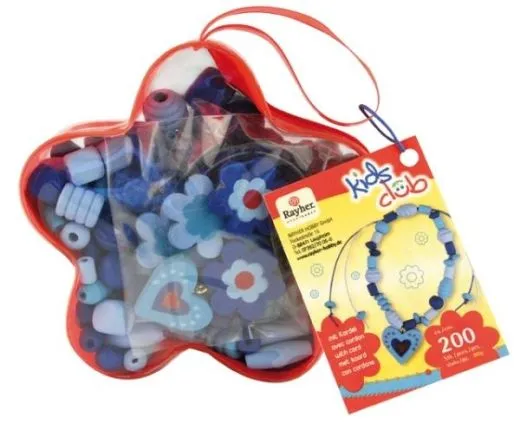Kids Club Holzperlenset Bl�tenzauber blau