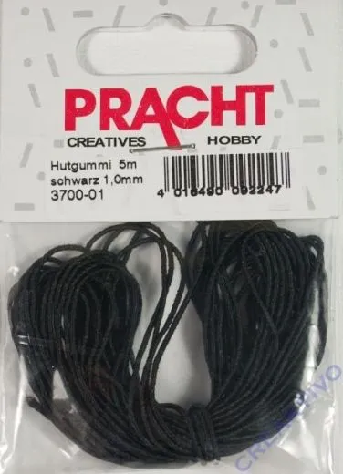 Hutgummi schwarz 5m 1mm
