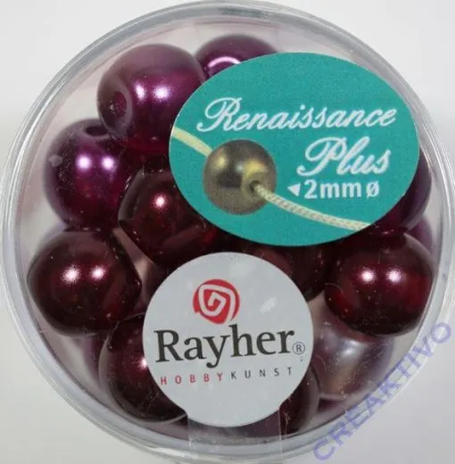 Renaissance Glaswachsperlen Gro�loch halbtransp. 10mm lila Mix