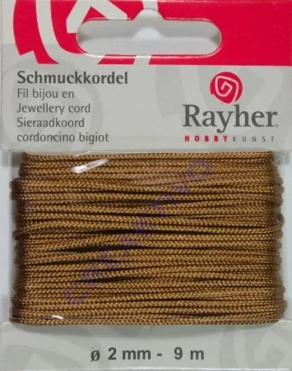 Schmuckkordel 2mm 9m kastanie (Restbestand)