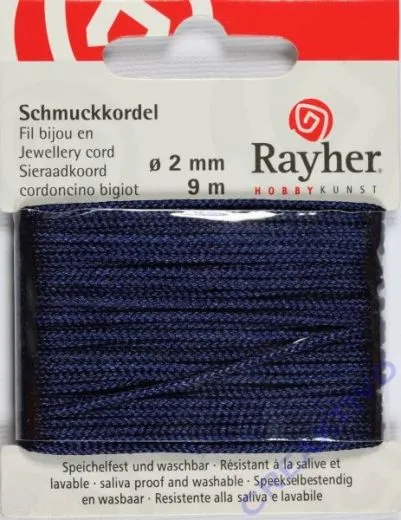 Schmuckkordel 2mm 9m dunkelblau (Restbestand)