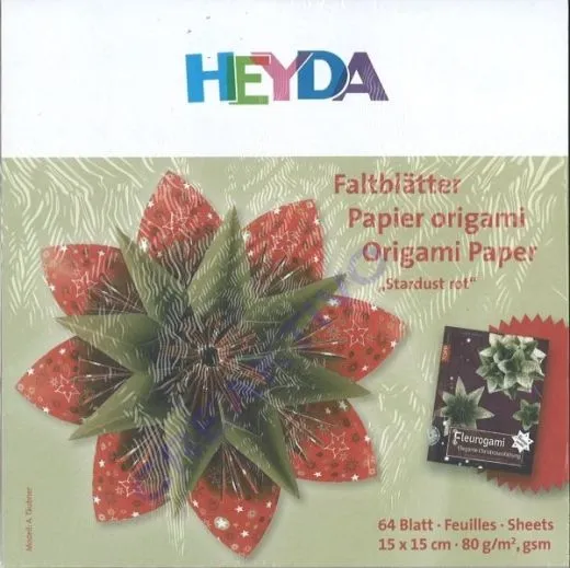 Faltbl�tter 15x15 cm Stardust rot