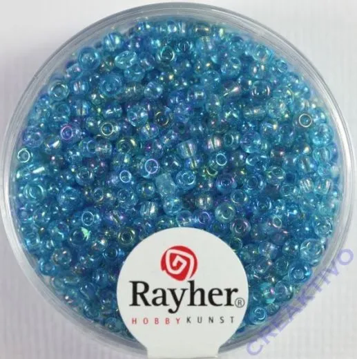Rocailles 2 mm � transp. gel�stert t�rkis