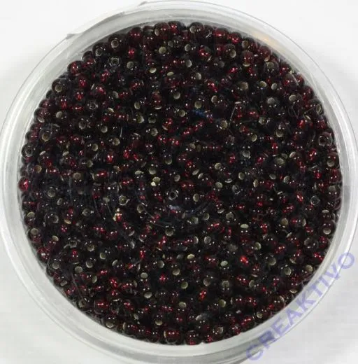 Pracht Rocailles 2mm Silbereinzug dunkelrot 17g