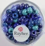 Rayher Glas Gro�lochradl opak 6mm blau-t�rkis T�ne