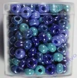 Rayher Glas Gro�lochradl opak 6mm blau-t�rkis T�ne