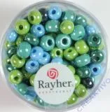Rayher Glas Gro�lochradl opak 5,4mm gr�n-blau T�ne