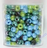 Rayher Glas Gro�lochradl opak 5,4mm gr�n-blau T�ne