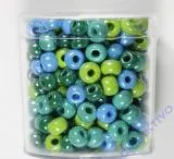 Rayher Glas Gro�lochradl opak 6mm gr�n-blau T�ne