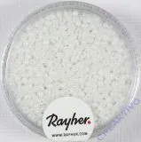 Rocailles 2 mm � opak gel�stert wei�