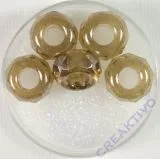 Magic Flair Glas Gro�loch Schliffp. 13mm Dose 5 St. karamell