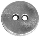 Rockstars Metall-Zierelement: Knopf, 1,4cm �, altsilber, L�cher 1,5mm �