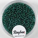 Rocailles 2 mm � mit Silbereinzug jade