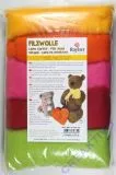 Filzwolle, Vlies, kr�ftige Farben, Beutel 5 Farben � 20g